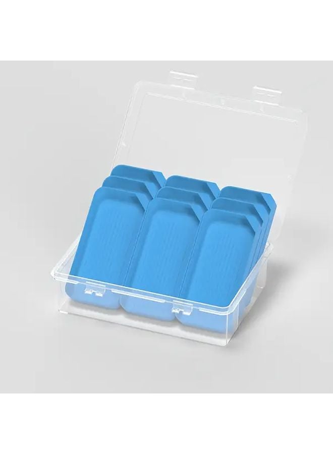 9pcs Blue Painting Tray Set with Large Outer Box Plastic Organizer Storage Container - Image 1